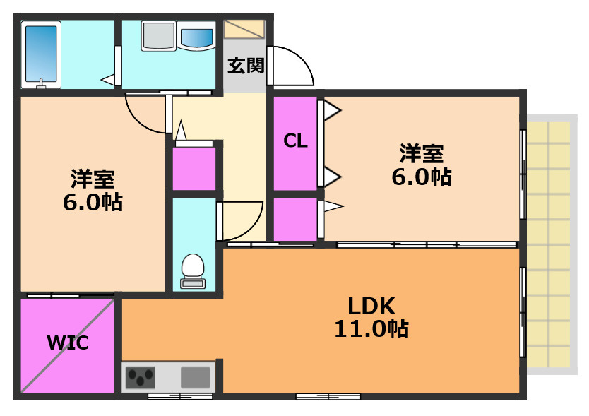 高槻市西冠２丁目の賃貸マンションの間取り