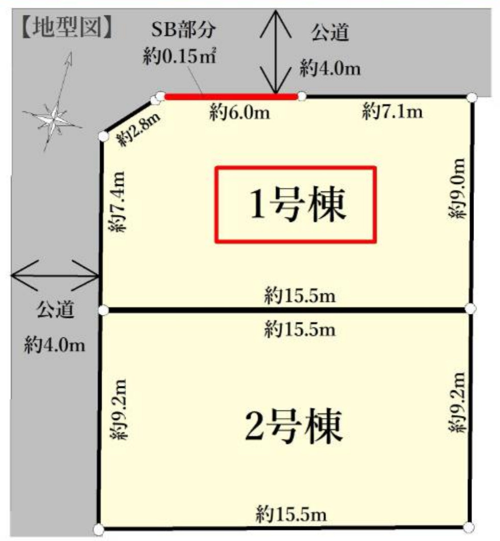 横浜市金沢区富岡西4丁目 新築戸建て【仲介手数料無料】の区画図