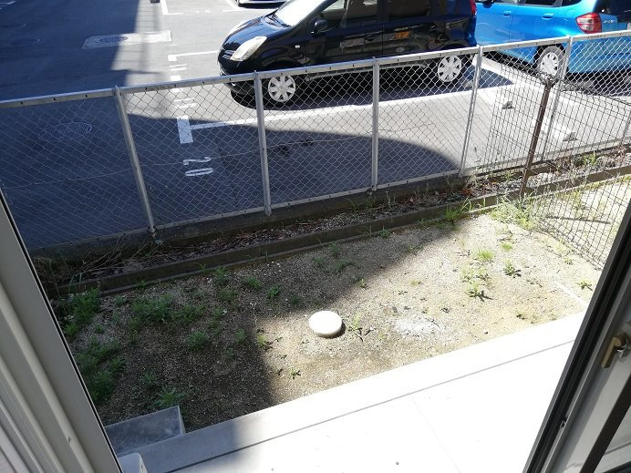 泉大津市助松町３丁目のハイツの庭|お庭で自由な時間を過ごせます