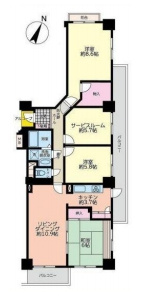 アーバンみらい東大宮東2番街9-3号棟の間取り|アーバンみらい東大宮東2番街9-3号棟、3SLDK、専有面積102.81m2、バルコニー面積20.15m2