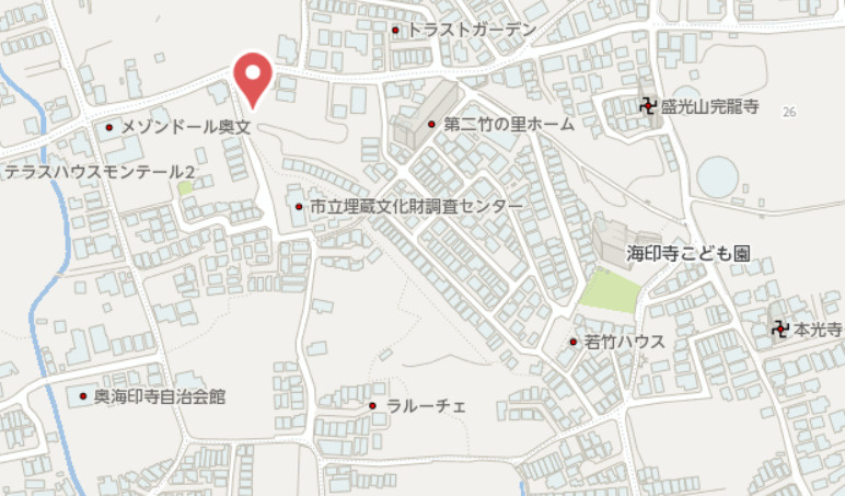 長岡京市奥海印寺太鼓山　新築戸建の地図