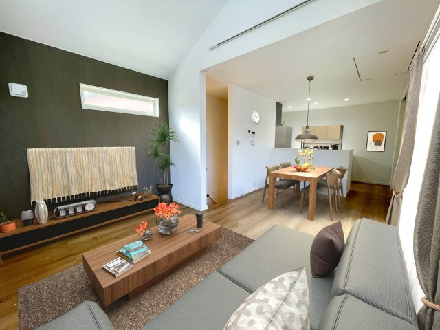 【居間・リビング】 | 練馬区土支田3丁目　新築戸建4790万円 | ◇CGによるリビング内家具投影写真◇※実際には家具はつきません