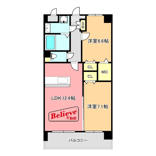 第33上野ビルの間取り|使い勝手の良い間取りです♪