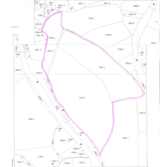 日田市北豆田土地の区画図|1786-1、1786-7、1789-3です！
