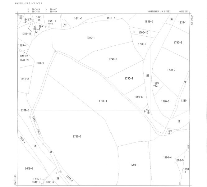 日田市北豆田土地の土地図|合計で約1800坪の広大な敷地です！