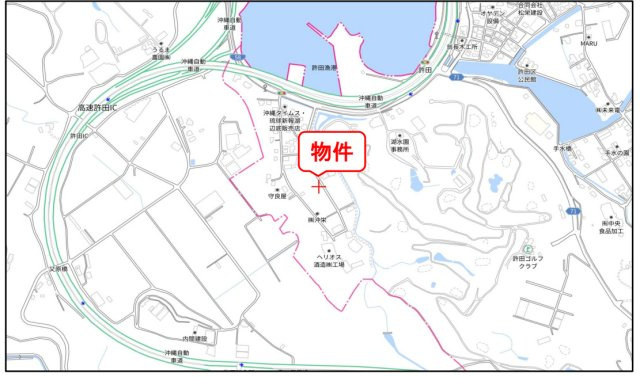 名護市許田　分譲地の地図
