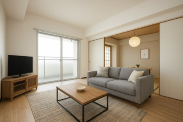 ワイズビルの居間・リビング|※CG画像によるイメージになります。
画像に付帯する家具家電は付きません。