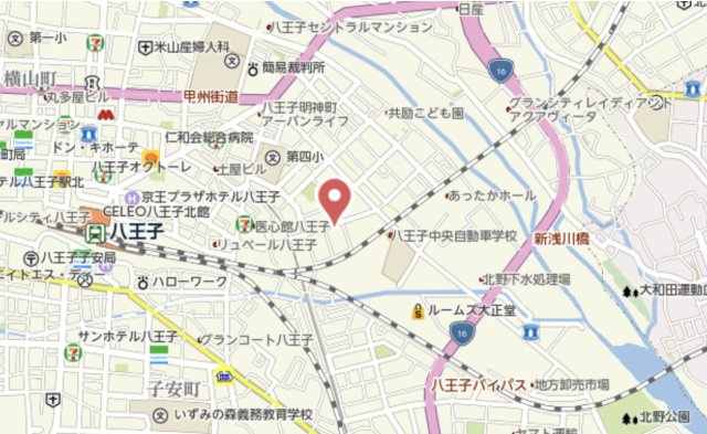 祝：成約済み　八王子スカイマンション　八王子市　中古マンションの地図|～仲介手数料無料☆八王子ひなた不動産～八王子スカイマンション
