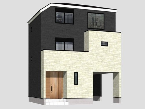 【横浜市保土ケ谷区神戸町9-6全2棟新築戸建て】★仲介手数料無料★（保土ケ谷小学校・岩崎中学校）の外観パース