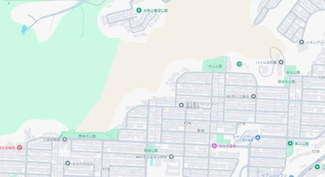 神戸市北区泉台　新築一戸建ての地図