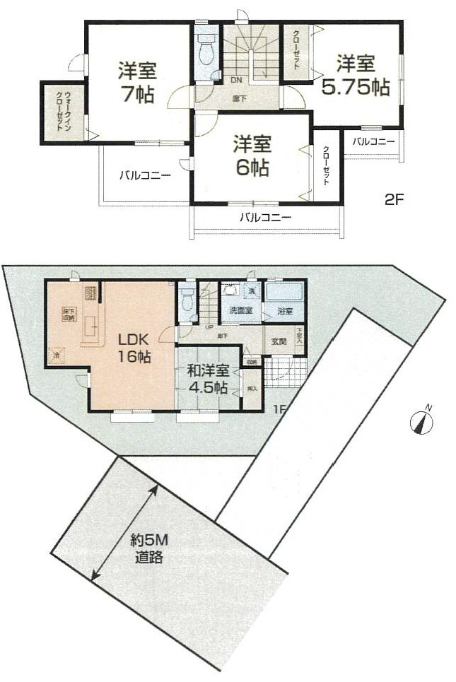 平塚市長持　中古戸建の間取り