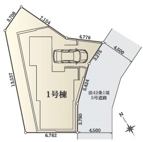 ◆価格改定◆完成済み◆矢部町 新築戸建 4680万円の区画図