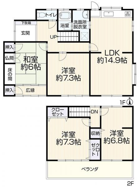 リフォーム　中古戸建　大垣市菅野1丁目　昭和52年築の間取り