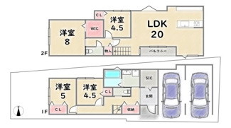 【参考プラン】 | 下京区西七条御前田町　建築条件付 | 《参考プラン》建物価格：2802万円　延床面積：107.65平米　