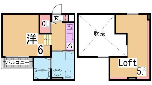 神戸市兵庫区小河通１丁目のアパートの間取り