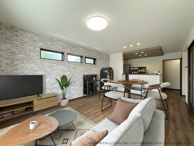【居間・リビング】 | 【LDK　CG家具設置イメージ】
※画像に含まれる家具家電はCGで作成したイメージです。実際の物件には付帯しません。