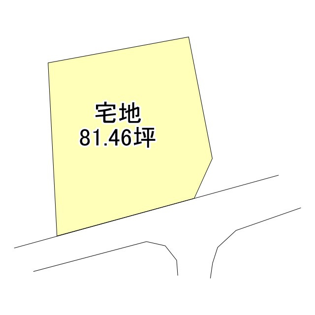 西条市飯岡4040-5の土地図|南面道路で、道路後退済