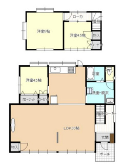 【間取り】 | 甲府市飯田2丁目 中古戸建 南東角地 都市ガス 車3台駐車可 | 建物面積：98.79平米（29.88坪）4DKの間取り　ベランダあります。