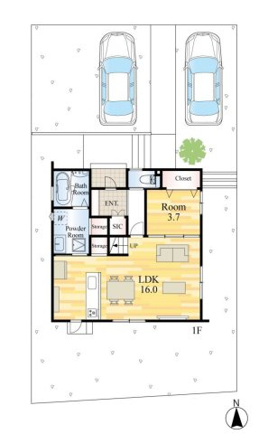 熊本市東区小山2丁目第1-1棟（1号棟）の区画図|配置図（1号棟）