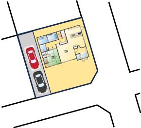 【中古】比企郡鳩山町楓ヶ丘中古住宅の区画図|南東角の綺麗な整形地！敷地60坪あります！