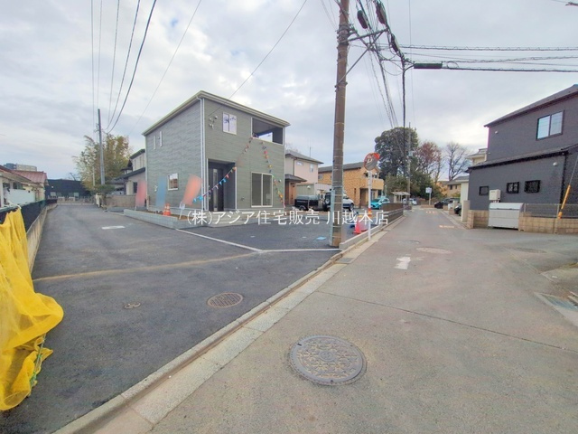 月々8万円台～　新築戸建　川越市大塚　第6の前面道路含む現地写真|1号棟　角地！北西4.0ｍ私道、南西4.0ｍ公道