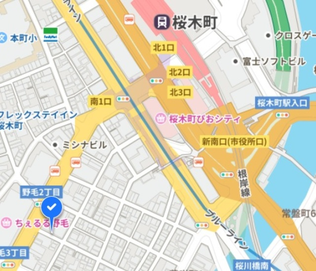 イニシア横浜桜木町の地図