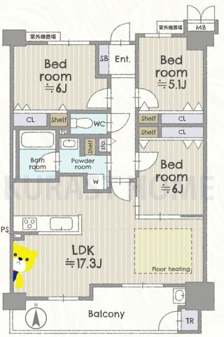 ユニ・アルス洛西プレジオ　2階の間取り