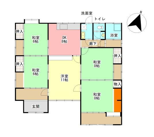 宇土市走潟町の中古一戸建の間取り