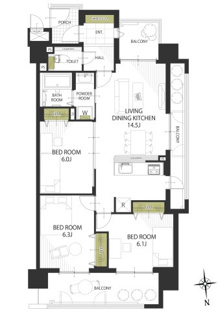 【間取り】サーパス市駅前 