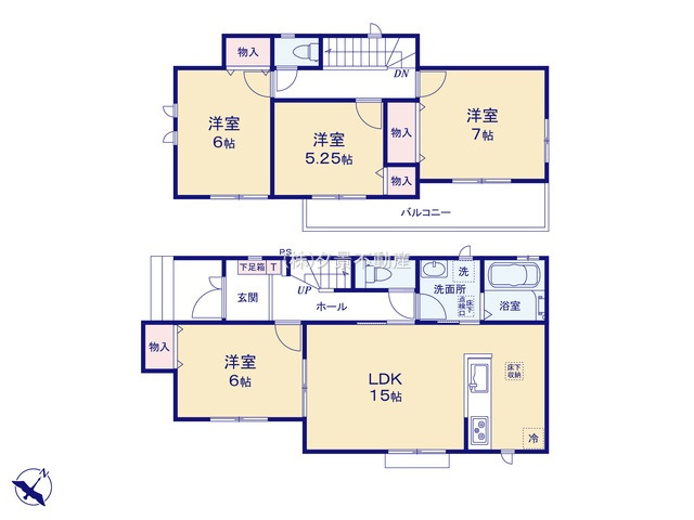 【間取り】 | 《仲介手数料無料》緑区宮本２丁目29-6(J号棟)新築一戸建てハートフルタウン