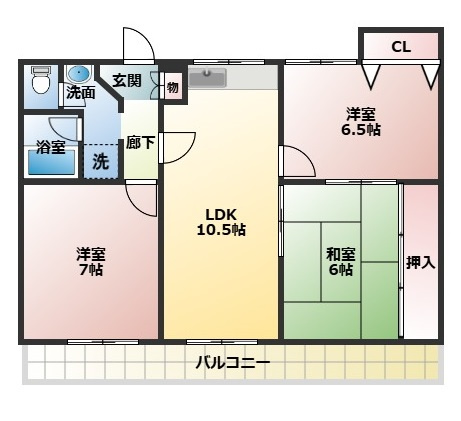 グランドハイツ西浜の間取り