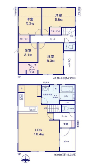 【間取り】 | 福岡市東区八田3丁目2期　1号棟（全4棟）【仲介手数料無料・0円】 | 平日、土日祝日もお好きな日時にご見学可能です。お気軽にお問合せ下さい。