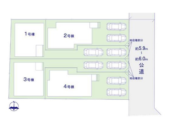 【区画図】 | 福岡市東区八田3丁目2期　1号棟（全4棟）【仲介手数料無料・0円】 | 区画図です。1号棟