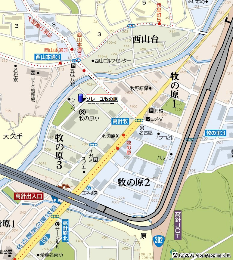 ソレーユ牧の原の地図