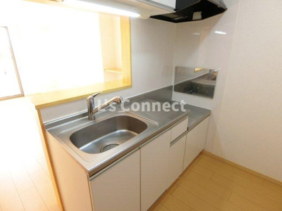 【キッチン】 | エヌエスハイム　Ａ | ２口ガスコンロ設置可能な対面キッチン。