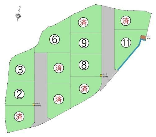 岩出市西安上分譲地(9号地の内容)の土地図