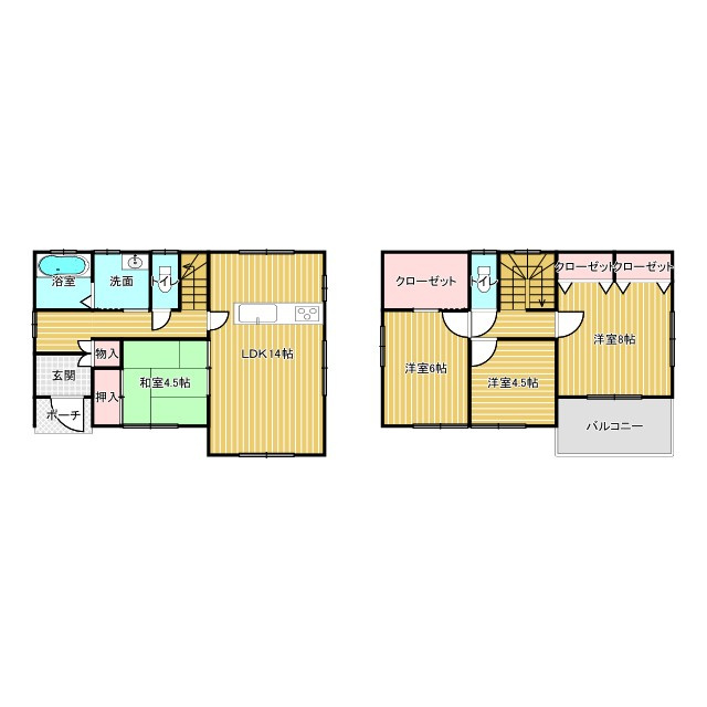 笠間市大田町中古戸建の間取り