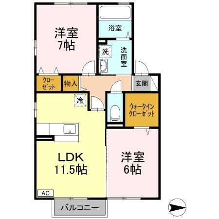 【間取り】 | サンディーア　B棟