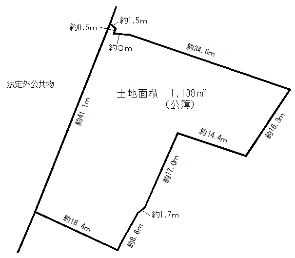 京田辺市薪西浜　売り土地の土地図