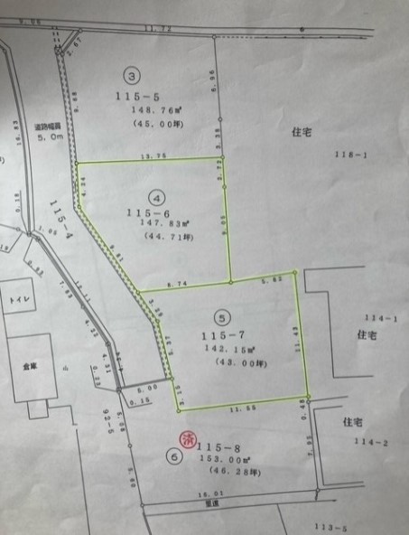 新温泉町芦屋4の区画図