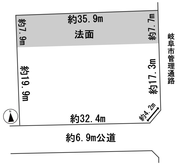 ６４９７９　岐阜市日野北土地の区画図