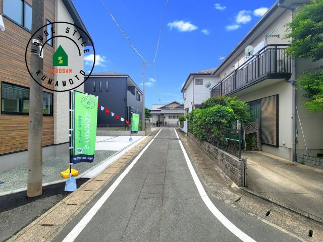 熊本市北区清水新地3丁目第1-1棟（1号棟）　の前面道路含む現地写真|前面道路です。