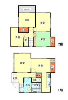 【間取り】 | 河和古屋敷 戸建貸家 | 5DK