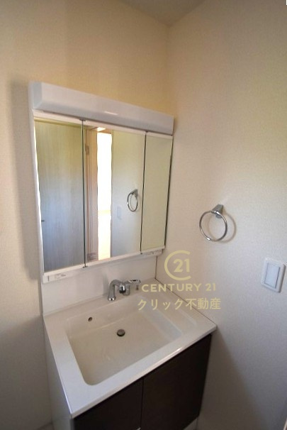 リーブルガーデン  笠間市旭町　第12　2の独立洗面台|洗面台は洗練されたシンプルなデザインでお手入れも楽です。