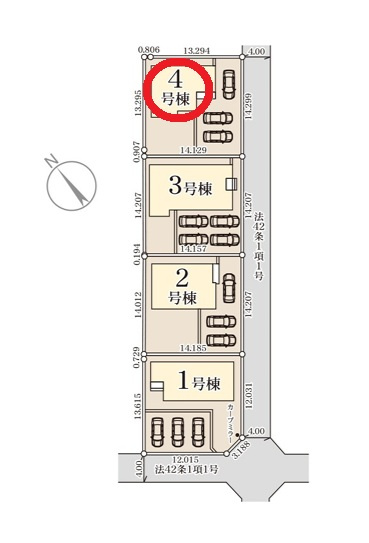 リーブルガーデン  笠間市旭町　第12　4の区画図|駐車３台可能です。気になる他の物件と合わせての現地ご案内も可能です。HPから、またお電話でも、お気軽にお問い合わせください。

