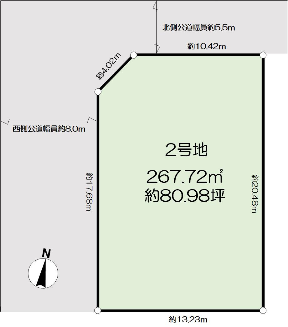 鴨子ヶ原2丁目売土地の土地図