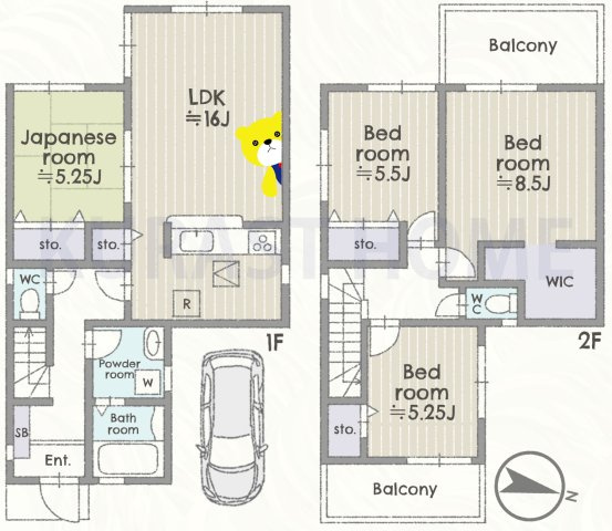 長岡京市今里川原　新築戸建の間取り