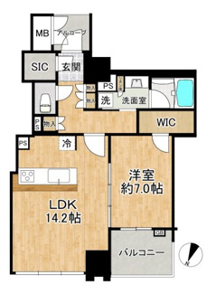 【間取り】 | ザ・ファインタワーウエストコースト | 4階、１LDKのお部屋