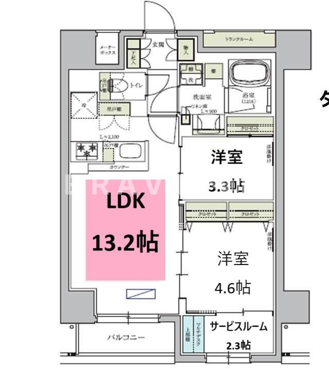 アーバネックス天満橋South BRAVI不動産の間取り