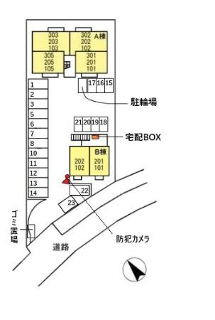 レセンテ上野Ｂの区画図